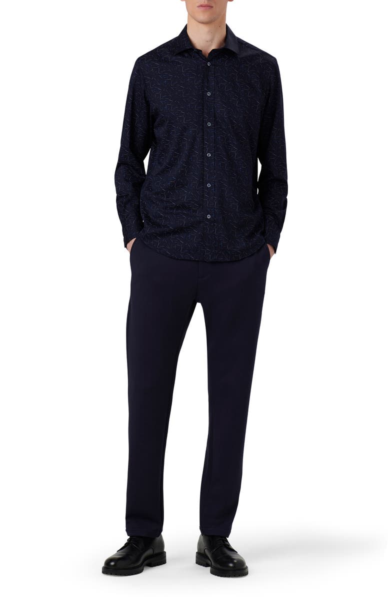 Bugatchi Axel Shaped Fit Abstract Print Performance Button-Up Shirt, Alternate, color,
