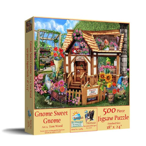 Gnome Sweet Gnome 500 piece Jigsaw Puzzle for Adults