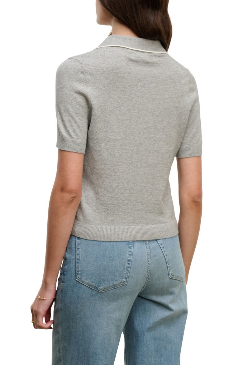 Abela Cotton & Cashmere Sweater Polo, Alternate, color, LT HTHR GY