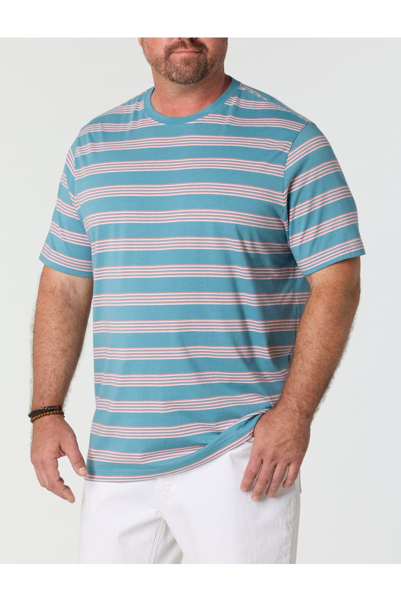 Big & Tall Moisture-Wicking Triple-Striped T-Shirt, Main, color, ADRIATIC BLUE