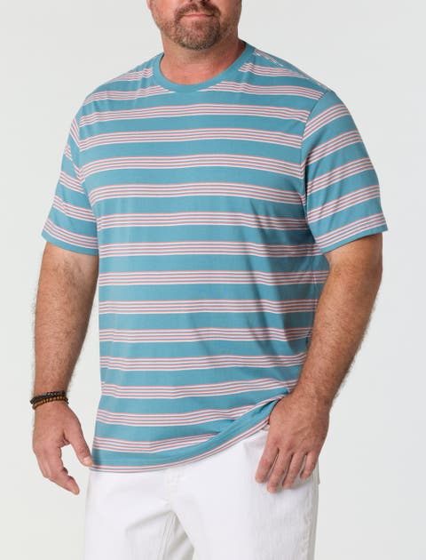 Big & Tall Moisture-Wicking Triple-Striped T-Shirt