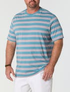 Harbor Bay by DXL Big & Tall Moisture-Wicking Triple-Striped T-Shirt