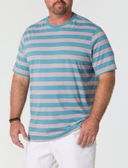 Harbor Bay by DXL Big & Tall Moisture-Wicking Triple-Striped T-Shirt
