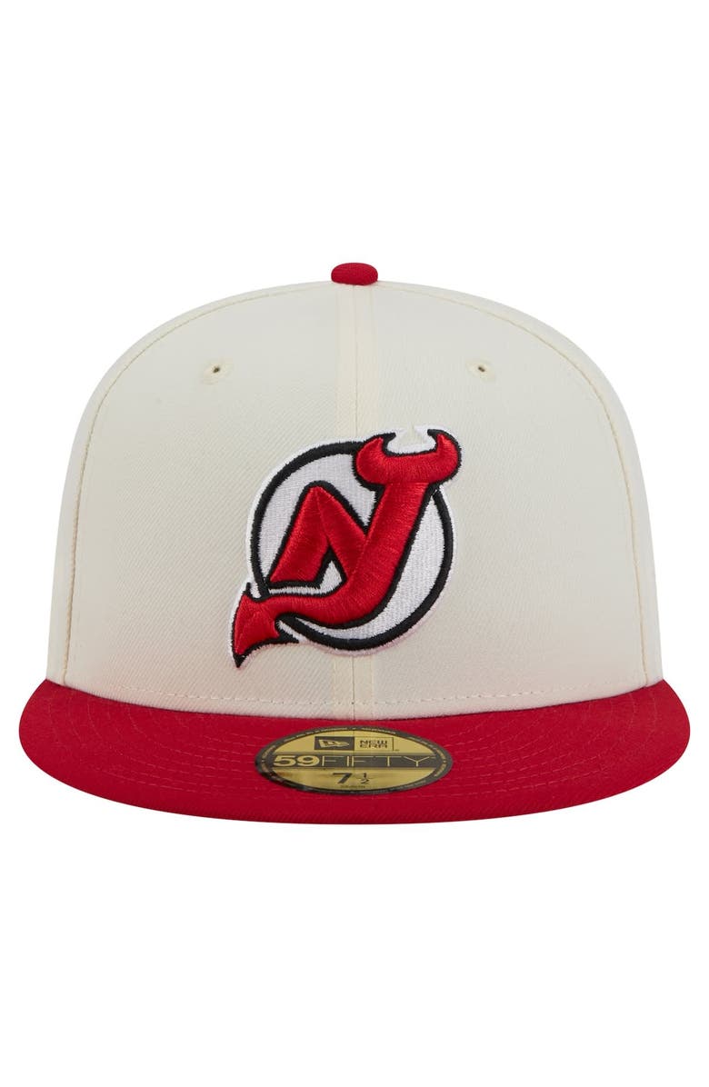 New Era Men's New Era  White New Jersey Devils Chrome Two-Toned 59FIFTY Fitted Hat, Alternate, color, 