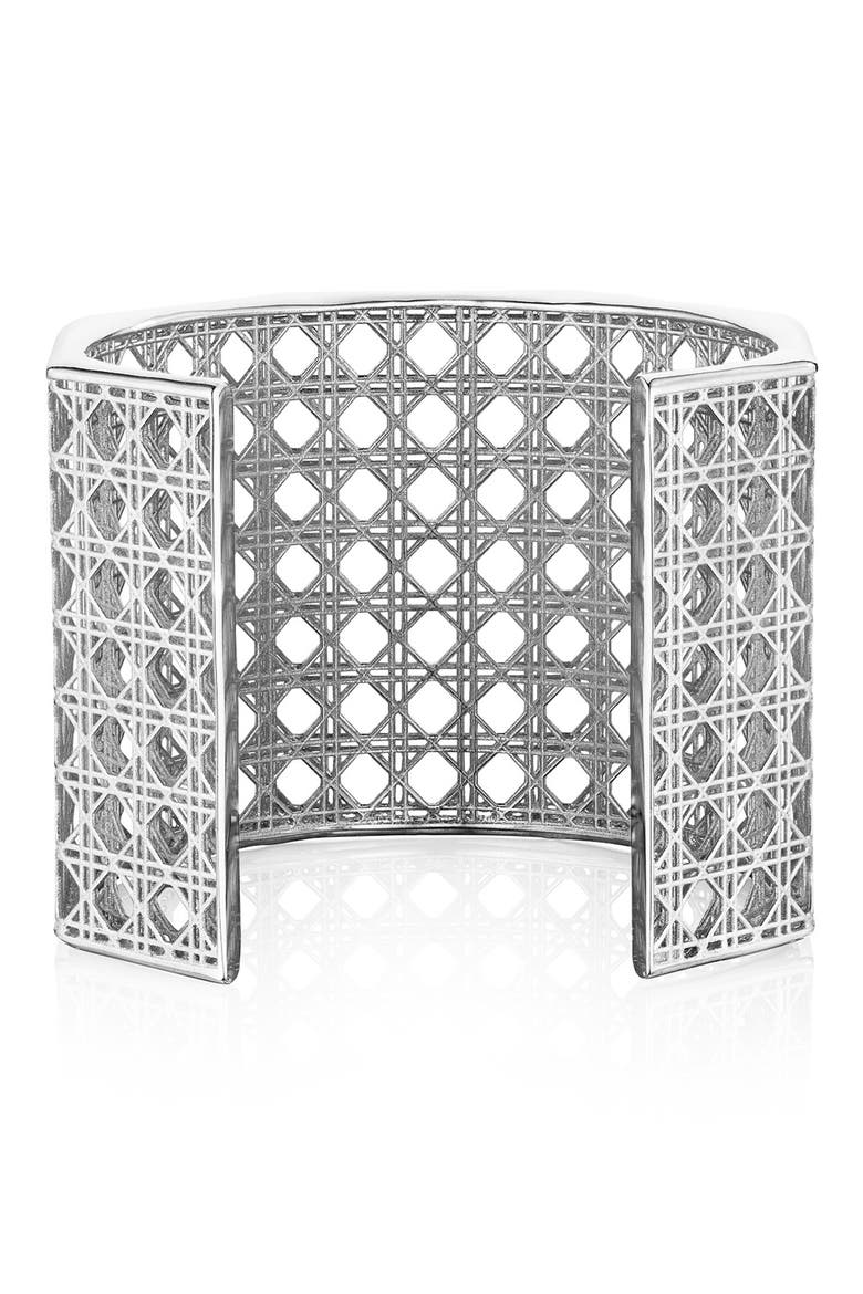 Cane Cuff Bracelet, Alternate, color, STERLING SILVER