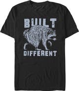 Lost Gods Men's Jimothy the Raccoon Built Different Short Sleeve T-Shirt