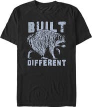 Lost Gods Men's Jimothy the Raccoon Built Different Short Sleeve T-Shirt