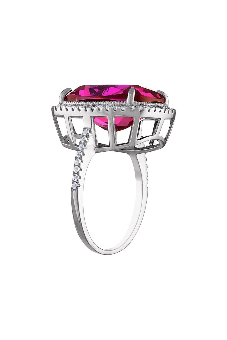 Sterling Silver Lab Created Pink Sapphire Ring, Alternate, color, PINK SAPPHIRE
