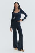 H&M Flared Fine-knit Trousers