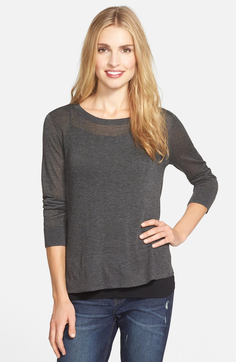 Halogen<sup>®</sup> Zip Back Trapeze Sweater, Main, color, 