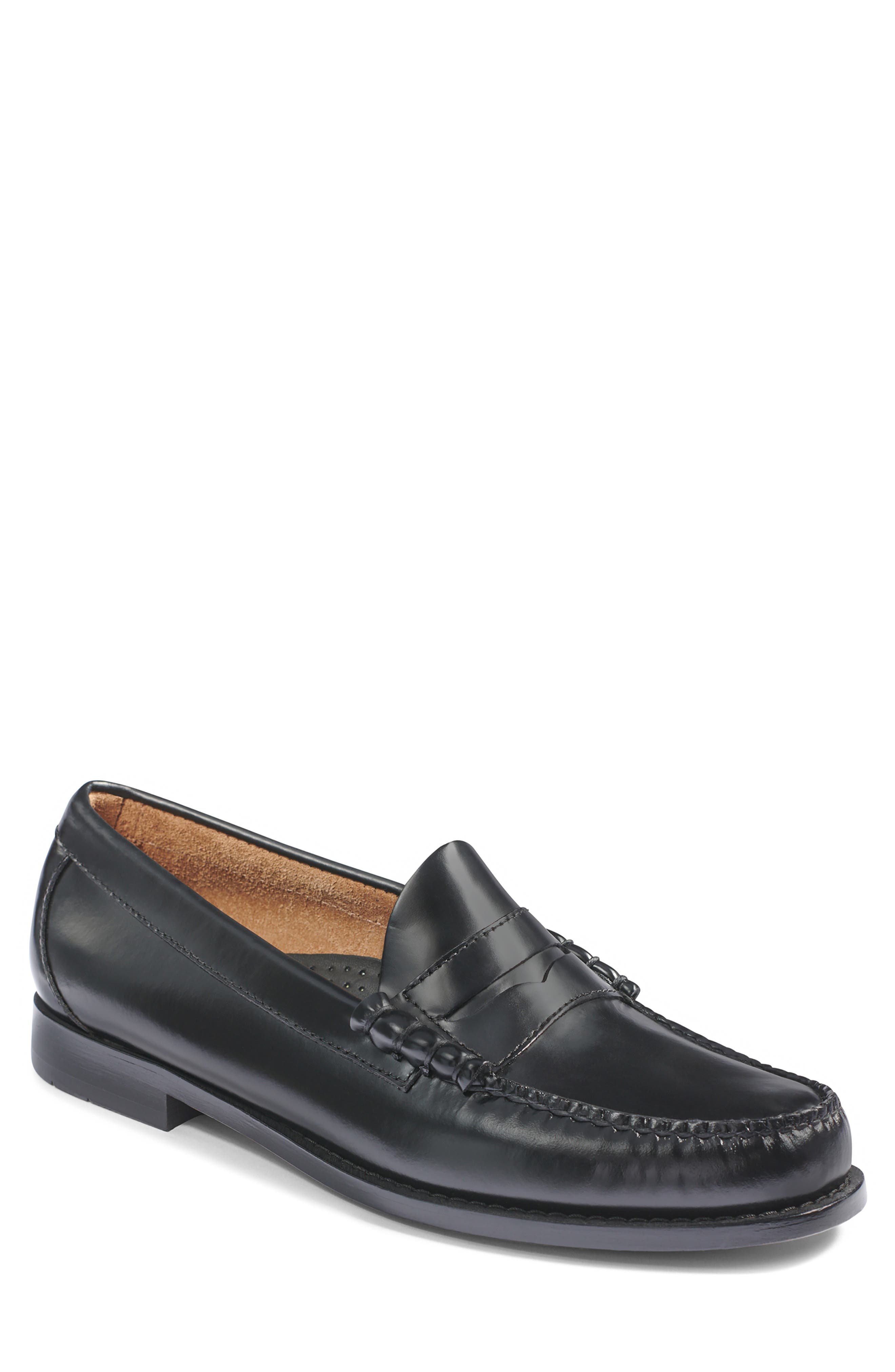 bass black penny loafers