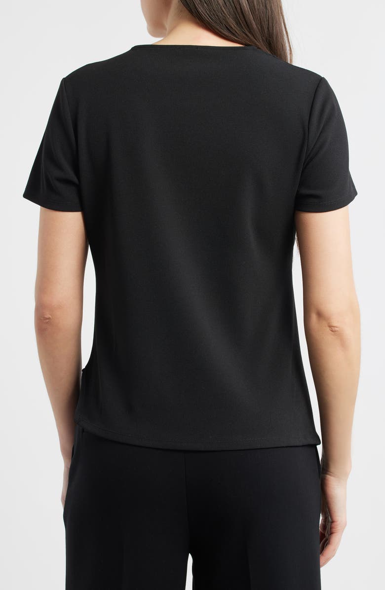 Anne Klein Asymmetric Pleat Shoulder Knit Top, Alternate, color, Anne Black