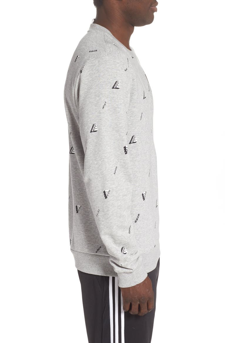 Must Haves Graphic Crewneck Sweatshirt, Alternate, color, GREY HEATHER/ WHITE/ BLACK