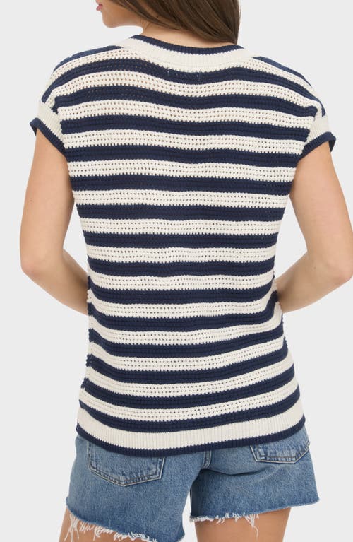 BLU PEPPER BLU PEPPER OPEN STITCH SHORT SLEEVE SWEATER