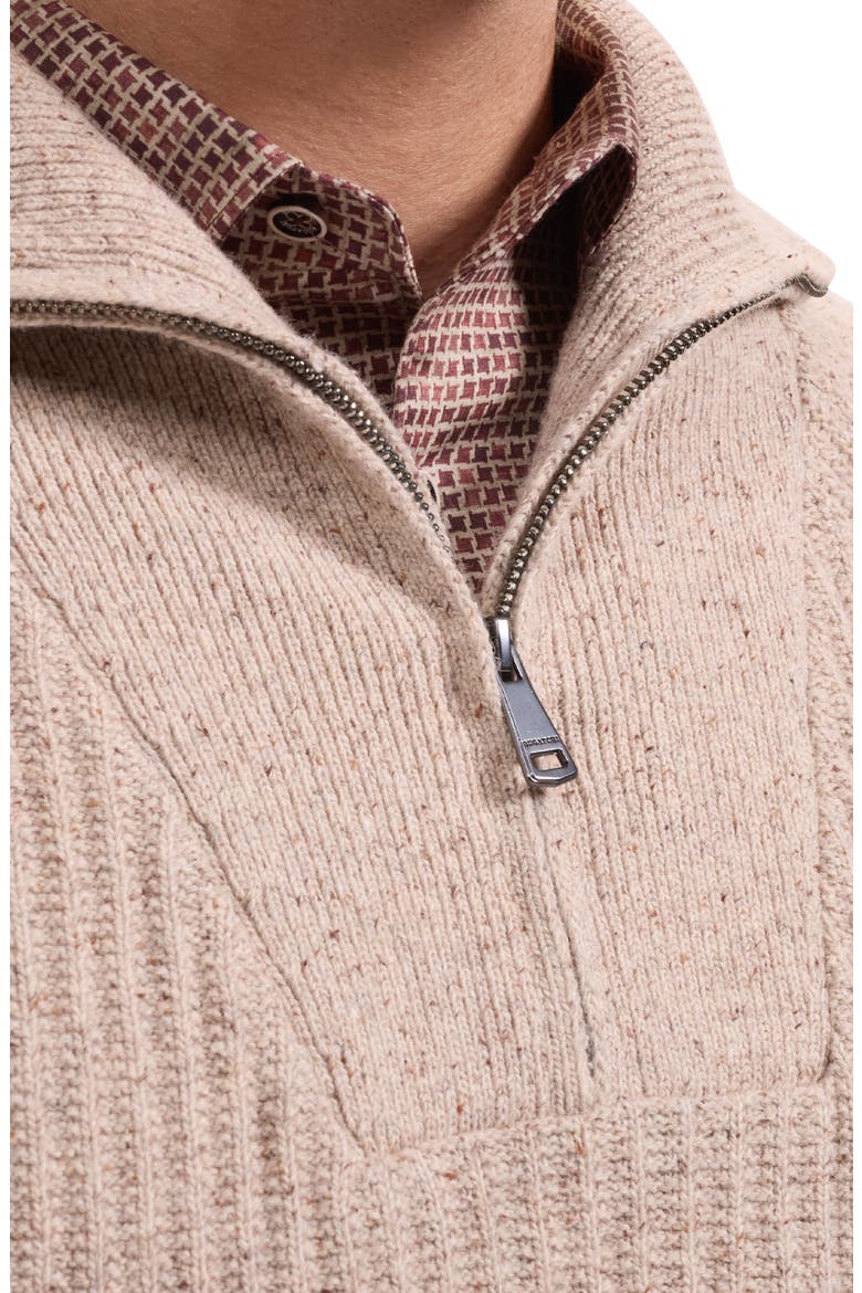 Rib Quarter Zip Sweater, Alternate, color, GINGER