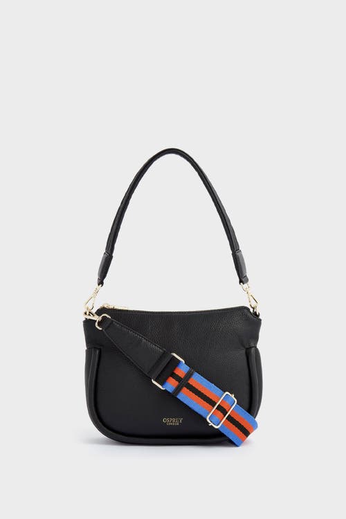 Osprey London The Hendrix Leather Shoulder Bag In Black