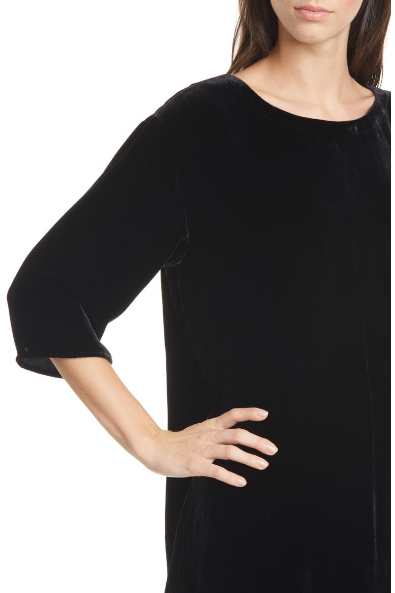 Ballet Neck Boxy Top, Alternate, color, BLACK