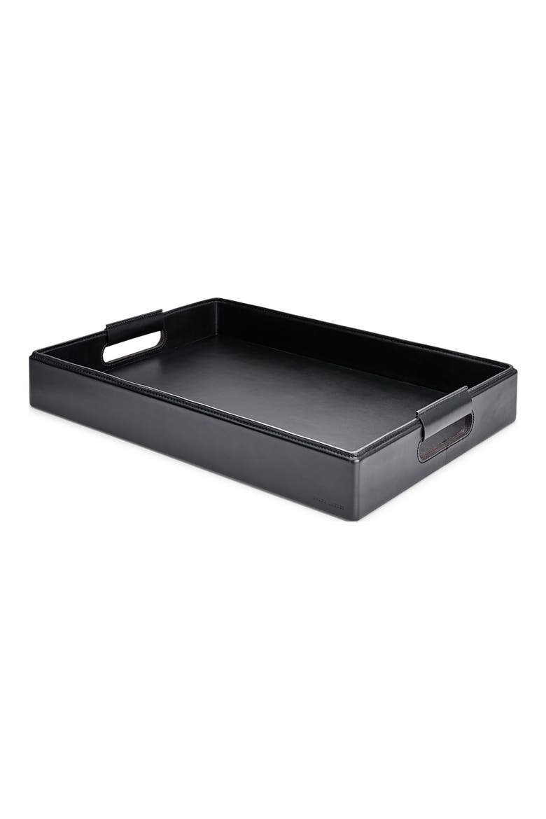 Wyatt Large Leather Tray, Main, color, BLACK