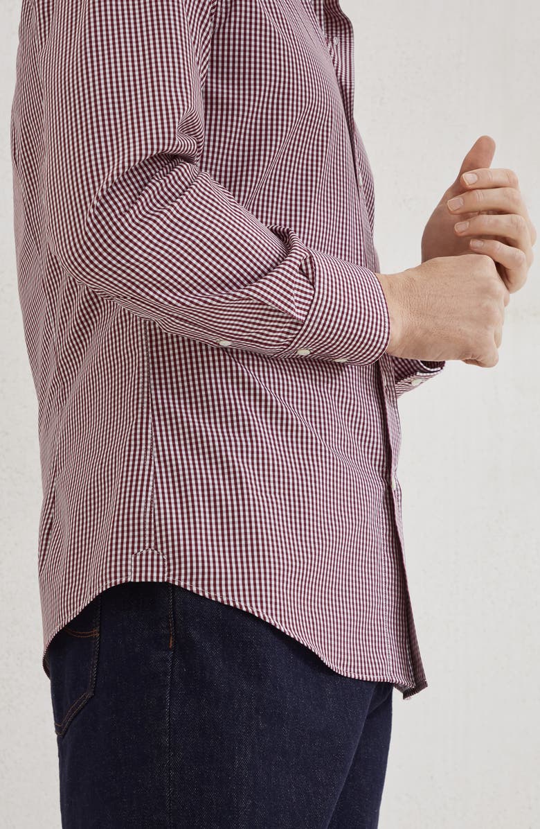 Brunello Cucinelli Check shirt, Alternate, color, Amaranth