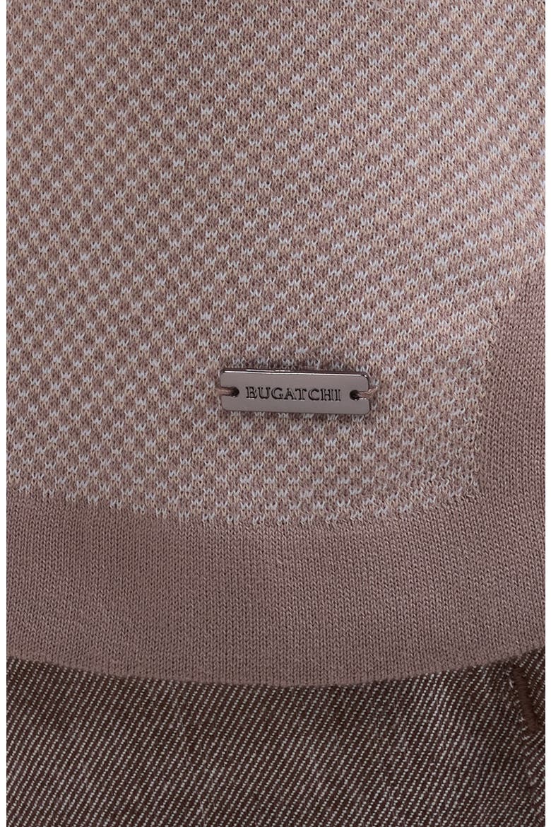 Geometric Jacquard Polo Sweater, Alternate, color, WALNUT