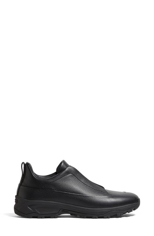 Zegna Monte Sneakers With Triple Stitching Design In Black