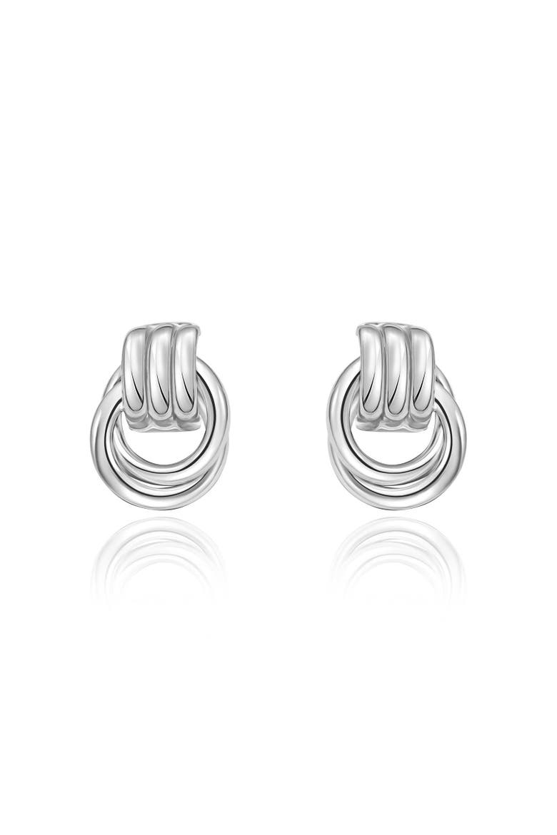 Gold Doorknocker Stud Earring, Alternate, color, Sterling Silver