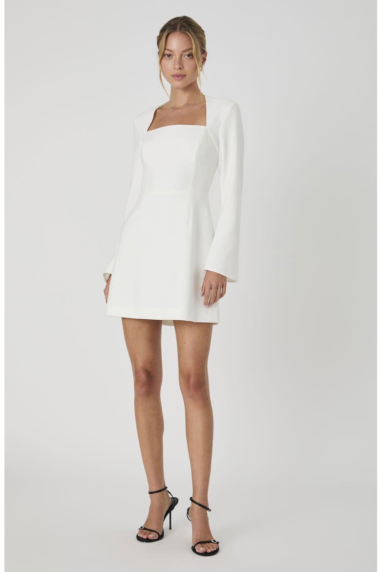 Whisper Long Sleeve Minidress, Alternate, color, SUMMER WHITE