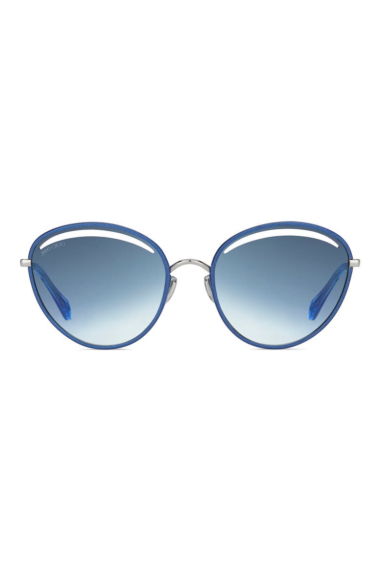 Malya 59mm Cutout Lens Sunglasses, Main, color, BLUE GLITTER BLUE