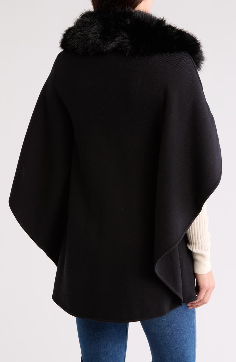 La Fiorentina Faux Fur Cape, Alternate, color, Black