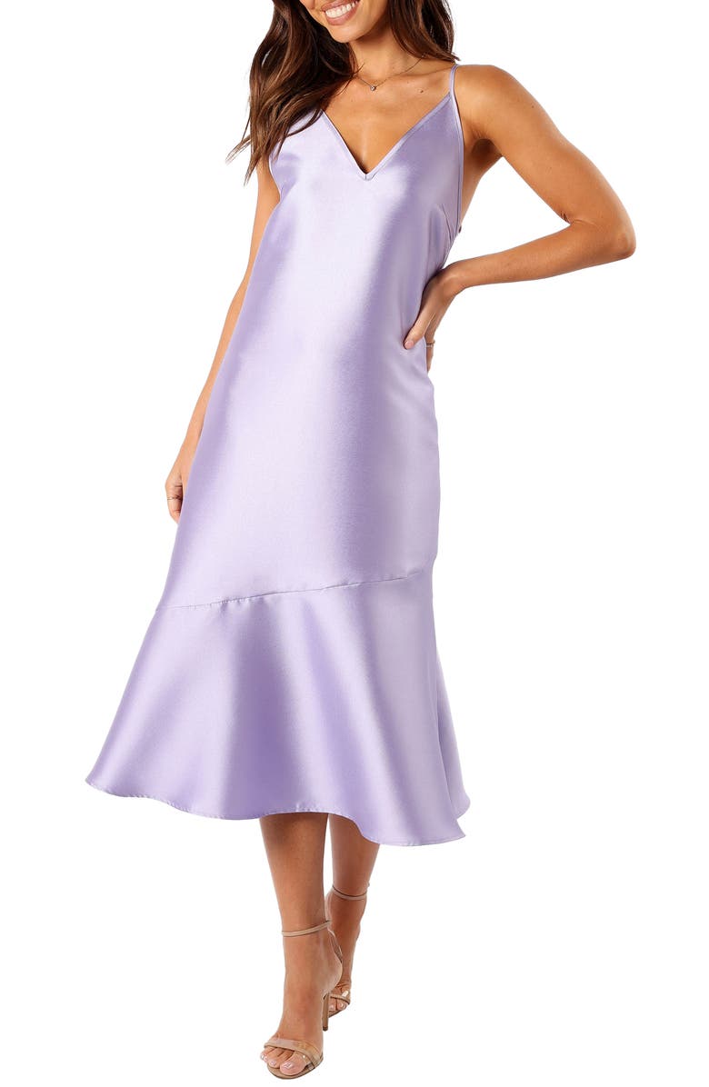 Petal & Pup Novan Satin Cocktail Dress, Main, color, Lavender