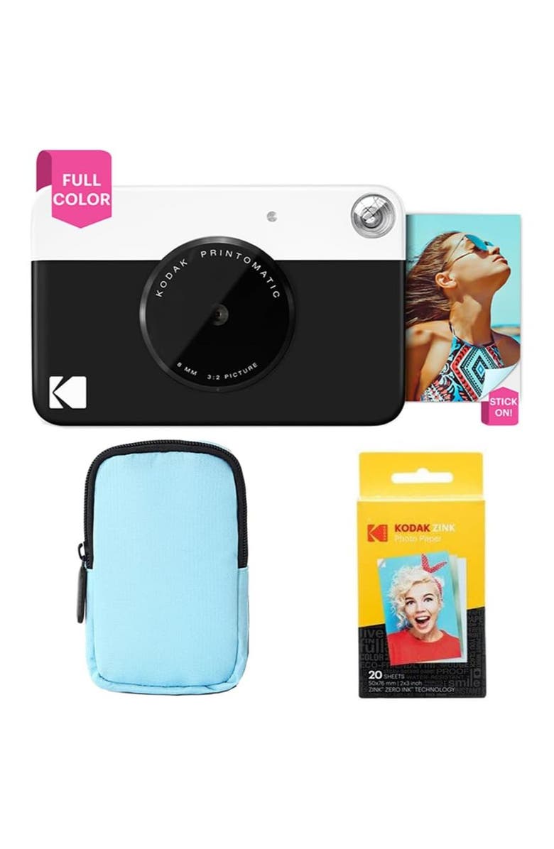 Kodak Printomatic Bundle + Blue Case & 20 Zink, Main, color, Black