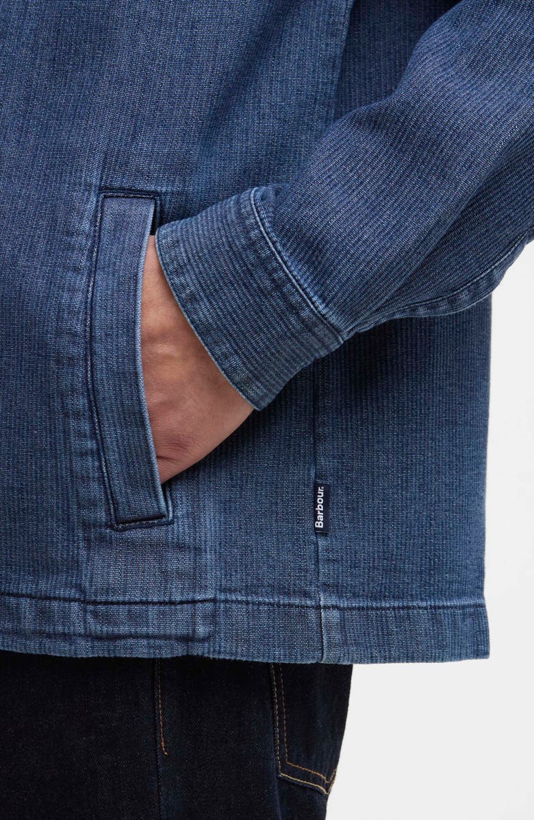 Barbour Aickman Textured Cotton Canvas Button-Up Overshirt, Alternate, color, Indigo