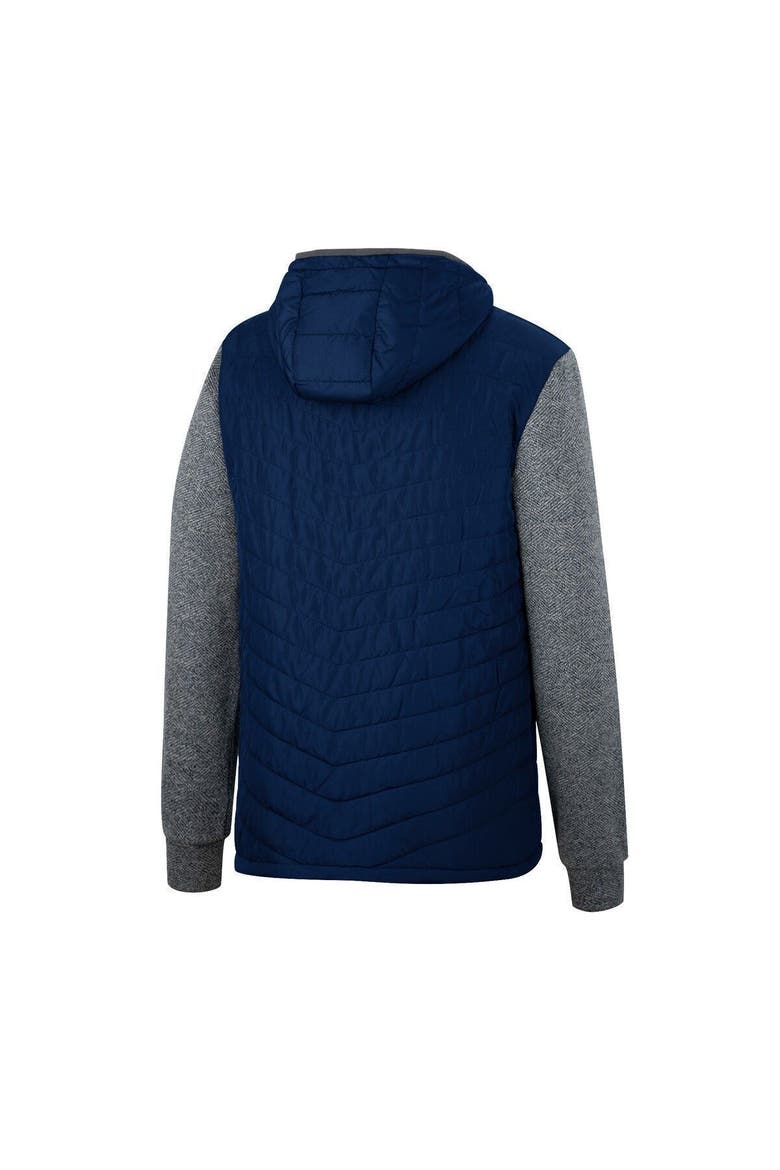 Men's Colosseum Navy Penn State Nittany Lions Course Herringbone Full-Zip Hoodie, Alternate, color, Navy