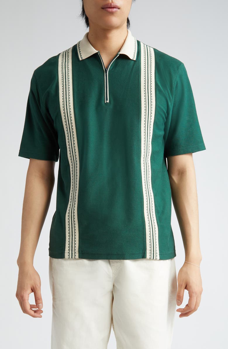 PALMES Luca Organic Cotton Piqué Zip Polo, Main, color, 