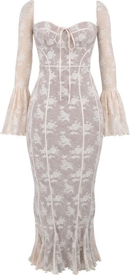 Delilah Floral Long Sleeve Lace Maxi Dress