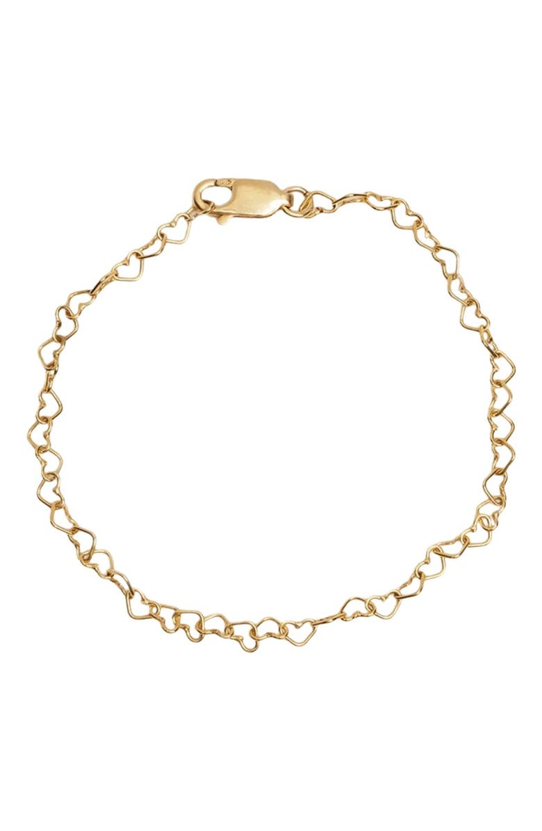 MADE BY MARY Heart Chain Bracelet, Alternate, color, Gold Filled