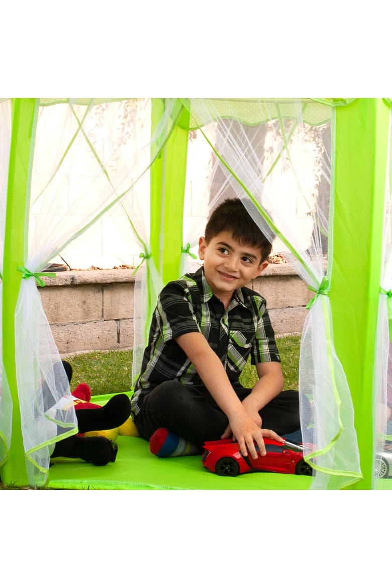 Green Hexagon Fantasy Castle Play Tent | 53 x 47 x 55 Inches, Alternate, color, Green
