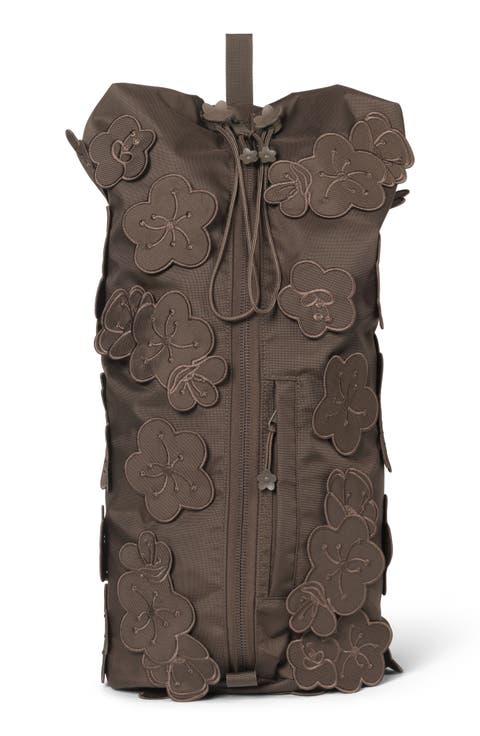 x The North Face Floral Appliqué Nylon Canvas Backpack