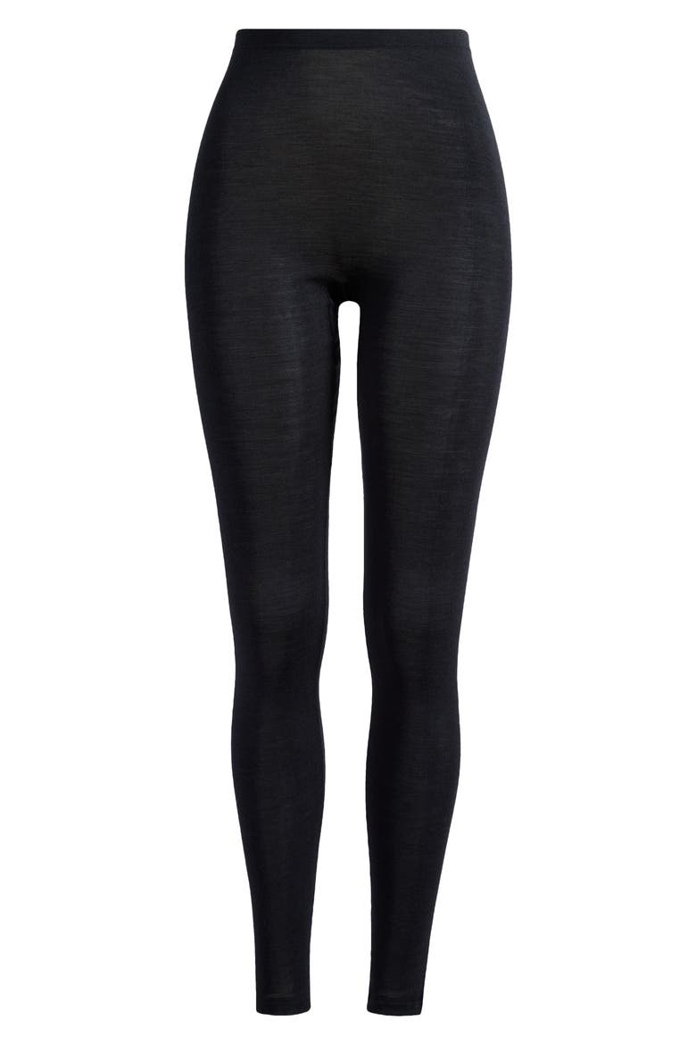 Merino Wool & Silk Long Johns, Alternate, color, BLACK