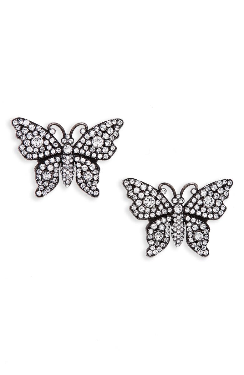 Gucci Crystal Butterfly Earrings, Main, color,