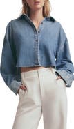 Favorite Daughter The Ex-Boyfriend Denim Crop Shirt
