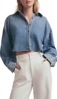 Favorite Daughter The Ex-Boyfriend Denim Crop Shirt