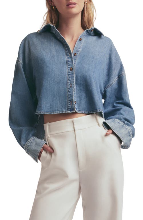 Favorite Daughter The Ex-Boyfriend Denim Crop Shirt in Goa at Nordstrom, Size X-Large