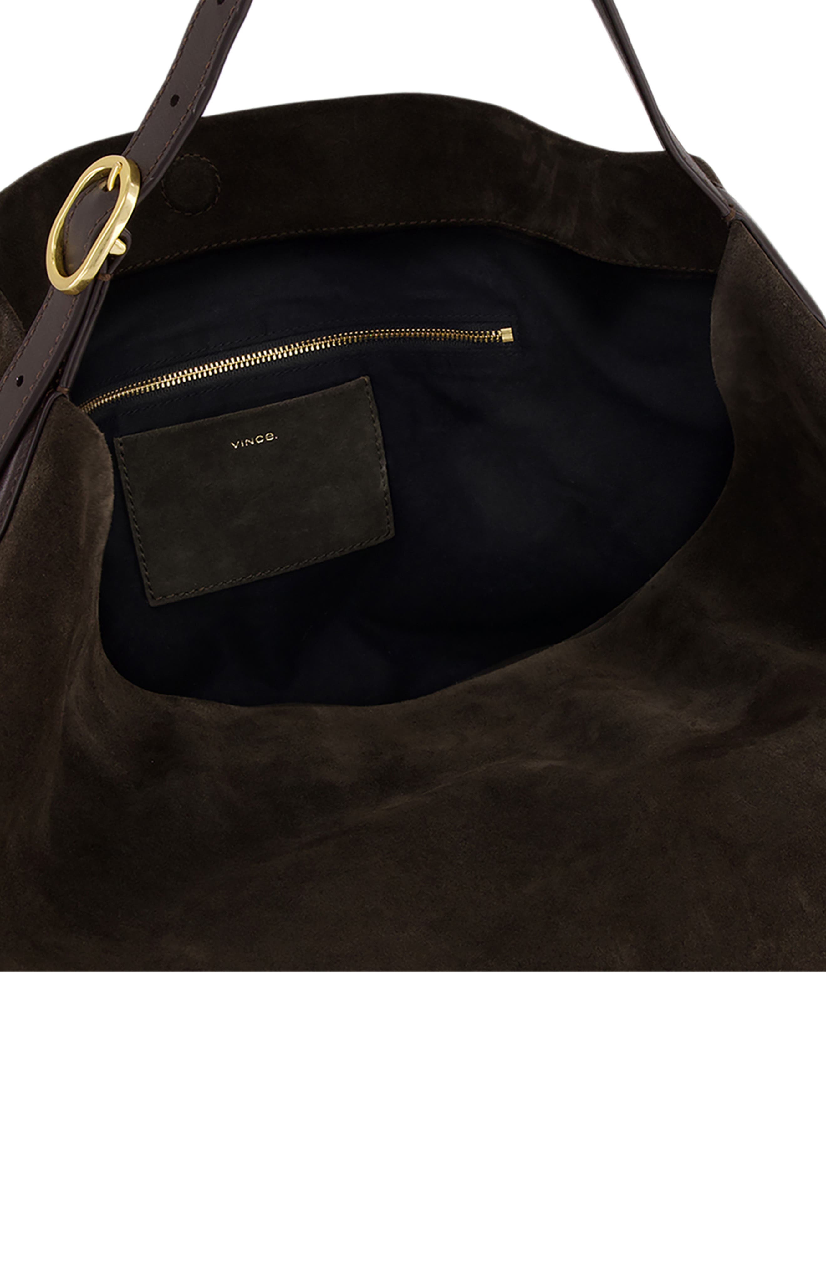 Vince Medium Vivian Suede Hobo Bag, Alternate, color, Cacao