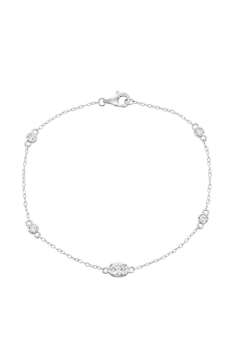 Sterling Silver Crystal Bracelet, Alternate, color, Silver