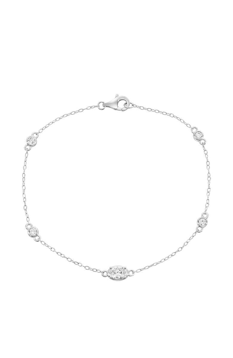 Donatello Gian Sterling Silver Crystal Bracelet, Alternate, color, Silver