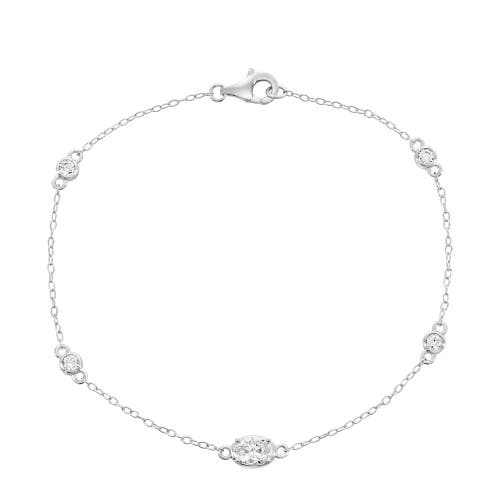 Donatello Gian Sterling Silver Crystal Bracelet In Metallic