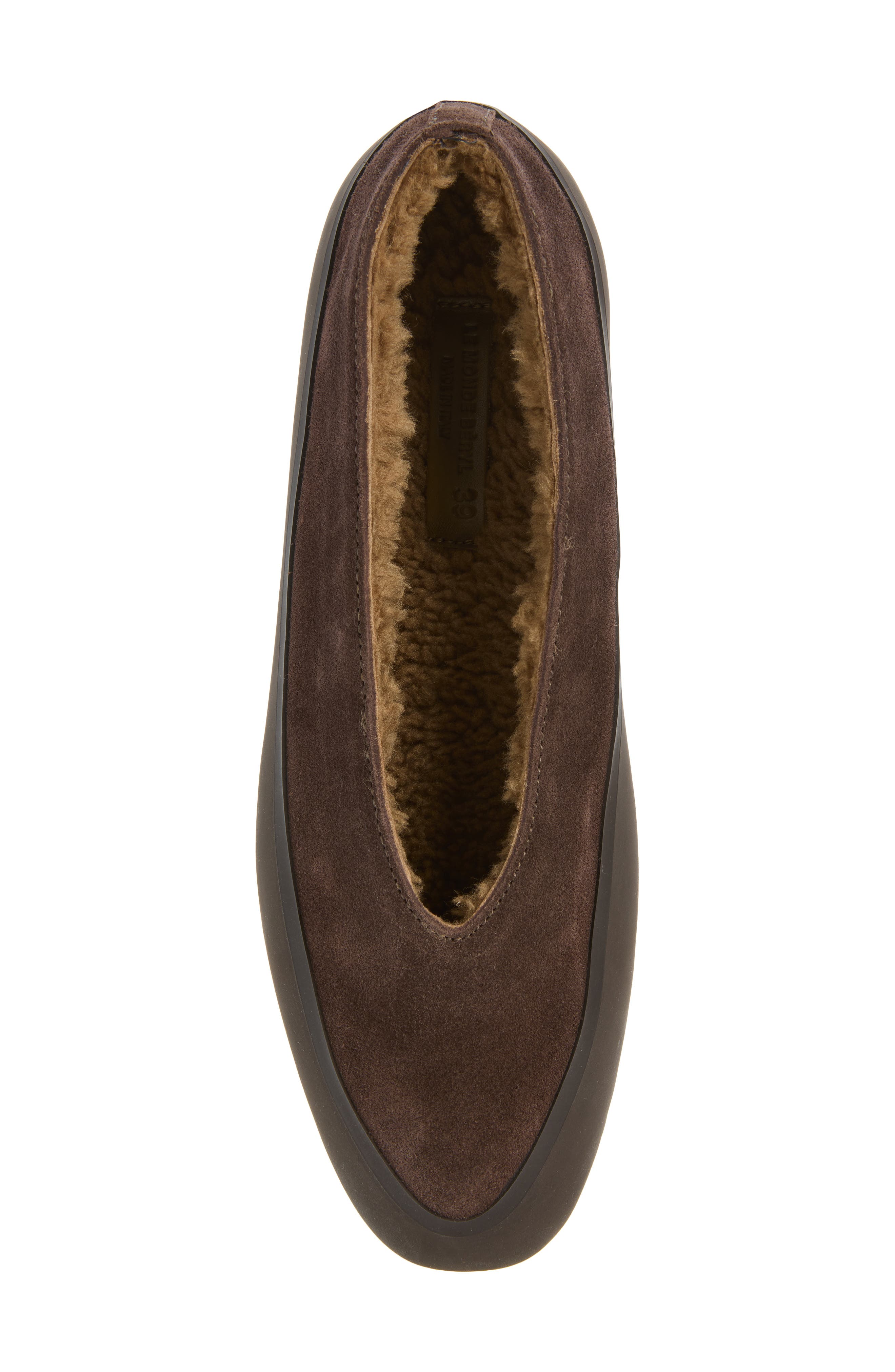 Après Ski Genuine Shearling Lined Ballerina Flat, Alternate, color, BROWN