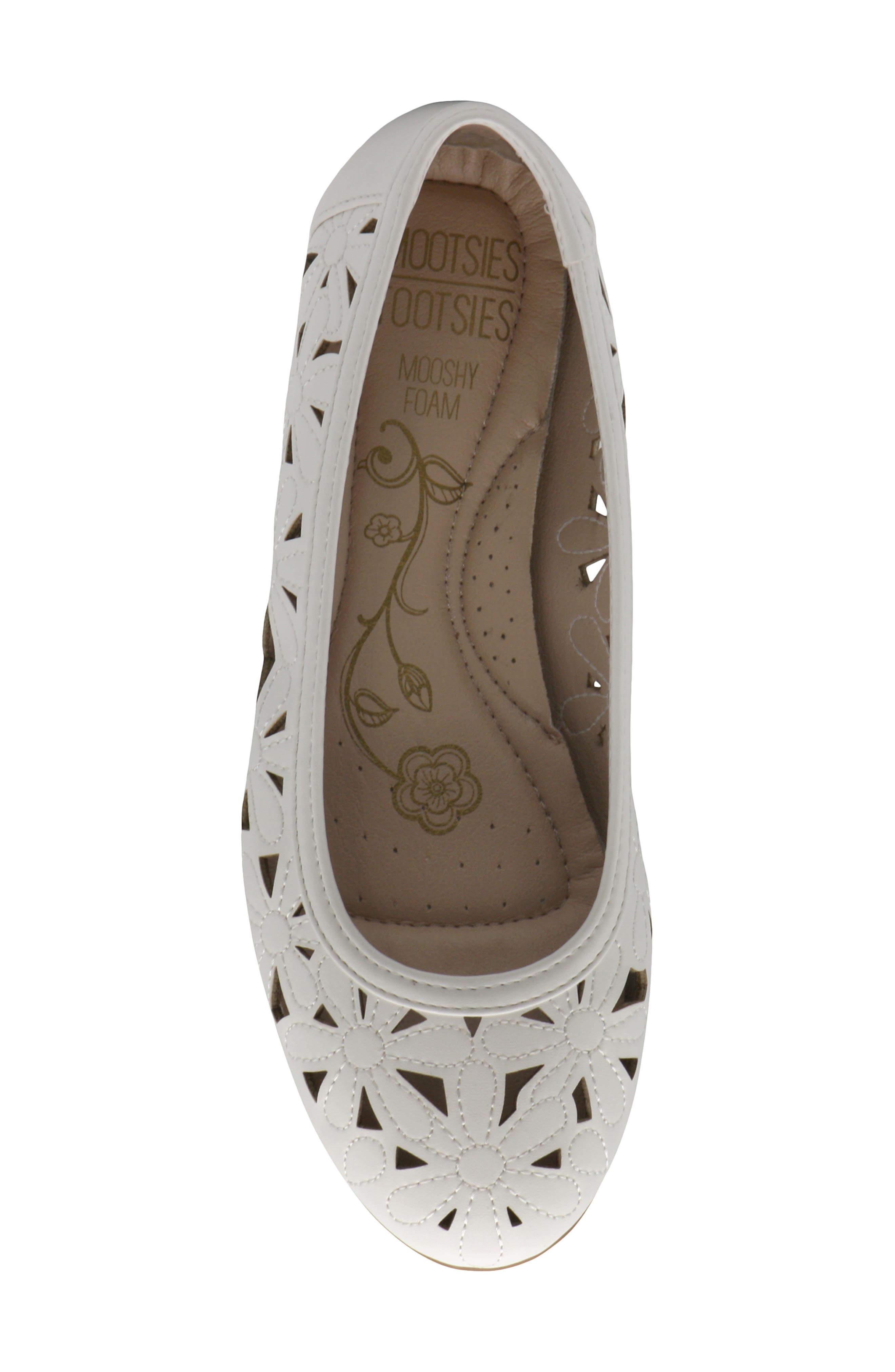 Charlann Faux Leather Skimmer Flat, Alternate, color, WHITE