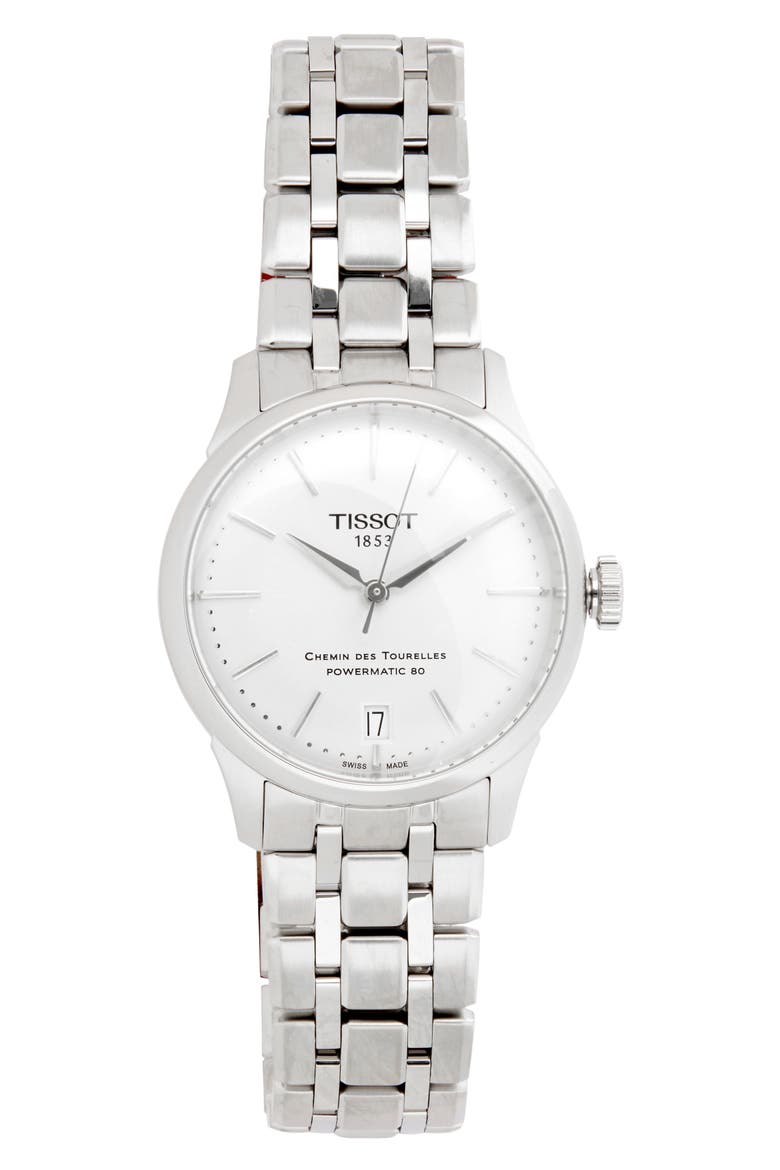 Chemin des Tourelles Powermatic 80 Bracelet Watch, 34mm, Main, color, GREY